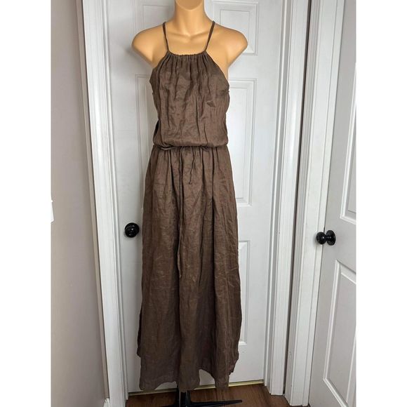 Anthropologie Faithfull Halter Cutout Linen Midi Dress $339 - Picture 5 of 7